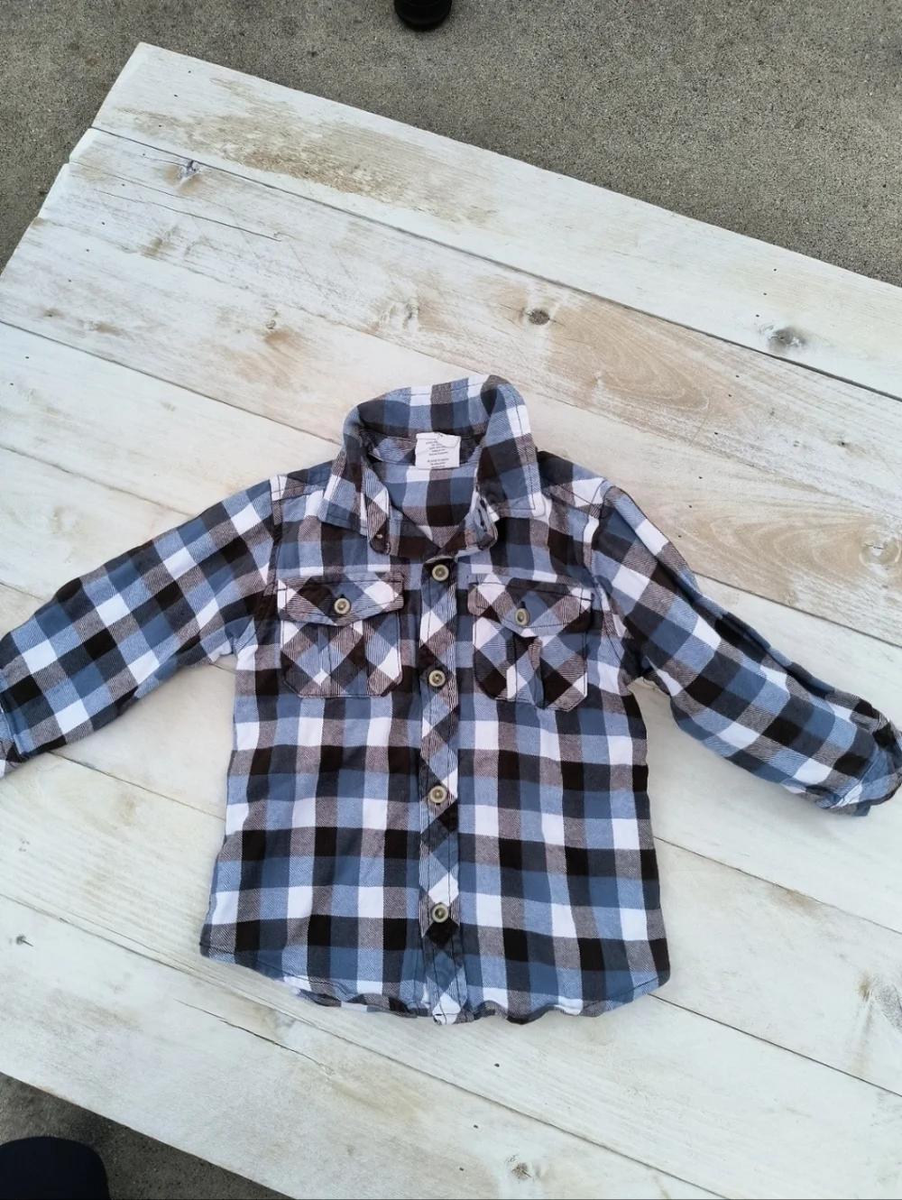 Crazy 8 Toddler Boys Plaid Button Up Flannel Shirt Long Sleeve Size 3T